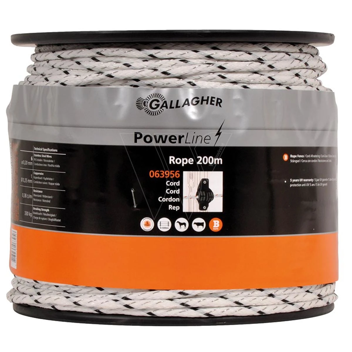 Gallagher Powerline Cord Wit 200m 3 Gallagher Powerline Cord Wit 200m